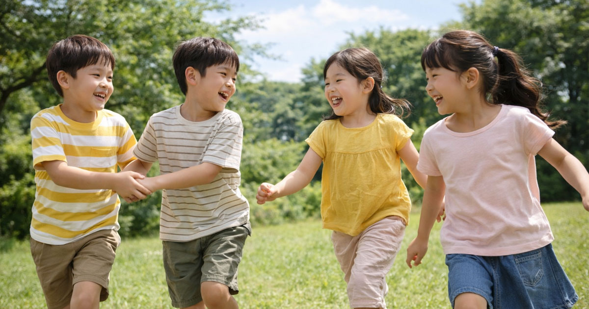 外で遊ぶ子供たち