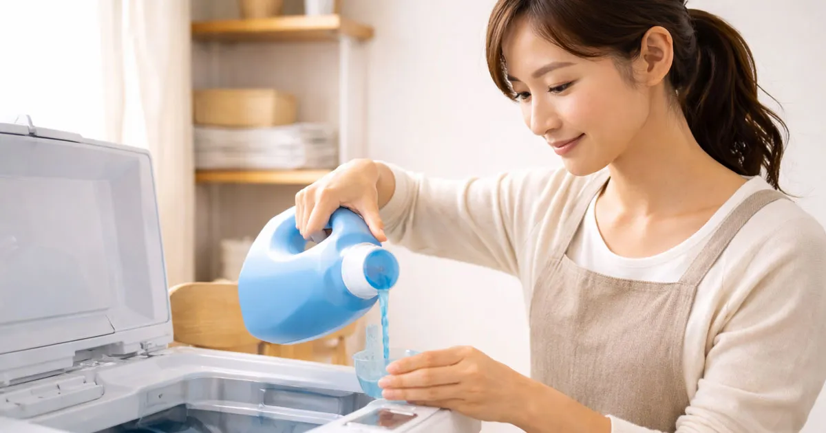 洗濯をする母親