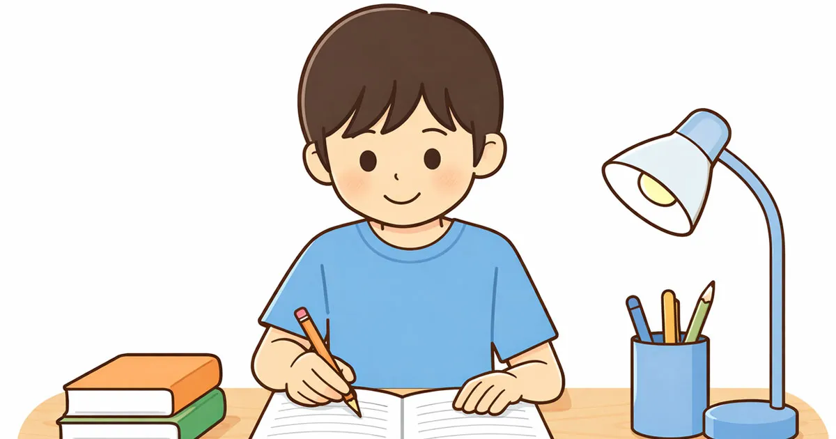 勉強をする男の子