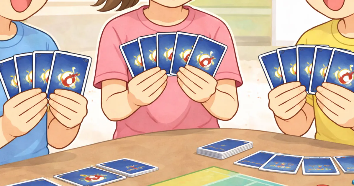 カードゲームをする子供たち