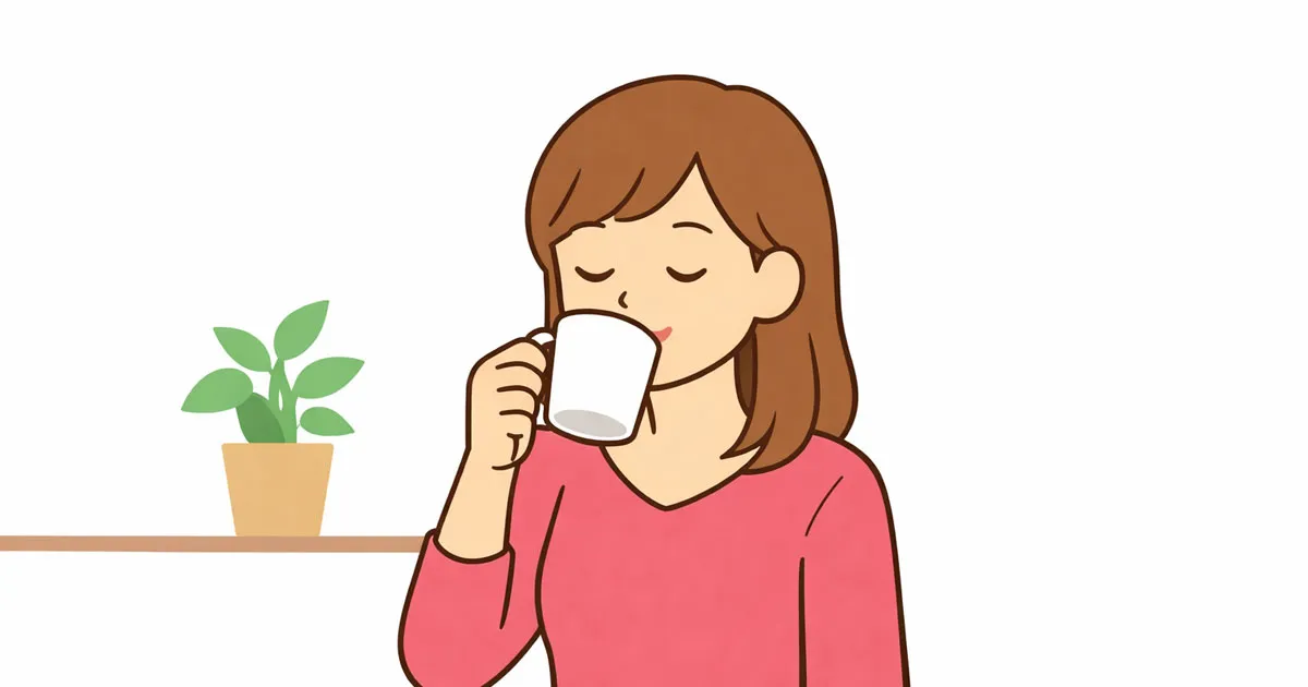 コーヒーを飲む女性