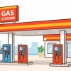 ガソリンスタンドのイラスト