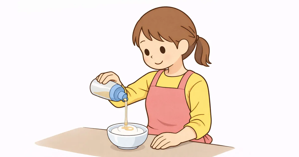 ヨーグルトにオリゴ糖をかけ主婦