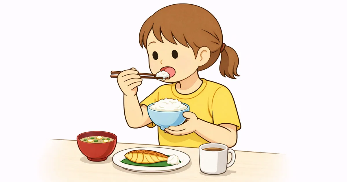 ご飯を食べる女の子